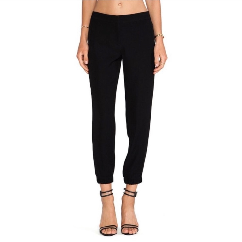 Theory Gavran Jogger Black Mid Rise Dress Pants Size 8